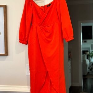 Orange Off-Shoulder Dress
